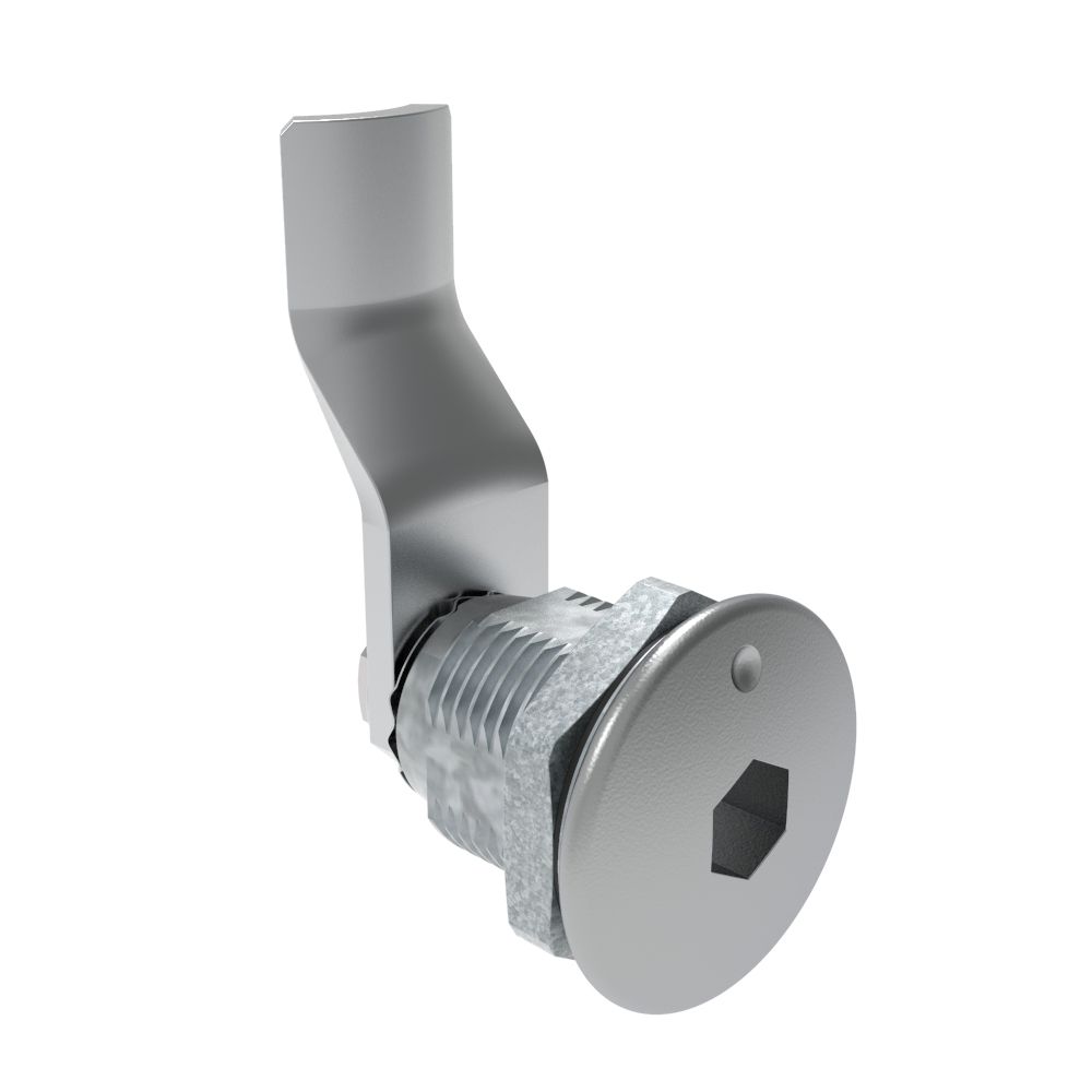 Southco Quarter-Turn Cam Latch, 8 mm Hex Recess, 32mm (1.25 in) Grip, Sealed, Zinc Alloy, Chrome Plated, Bright