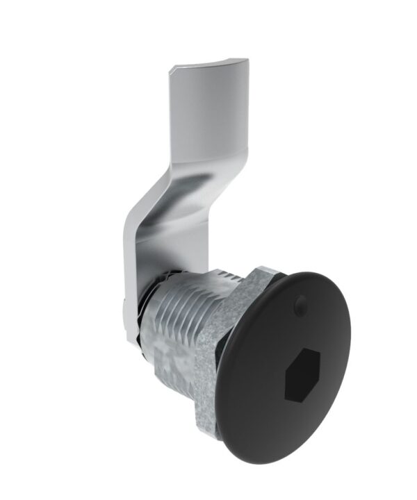 Southco Quarter-Turn Cam Latch, 8 mm Hex Recess, 12mm (.47 in) Grip, Not Sealed, Zinc Alloy, Powder Coat, Black