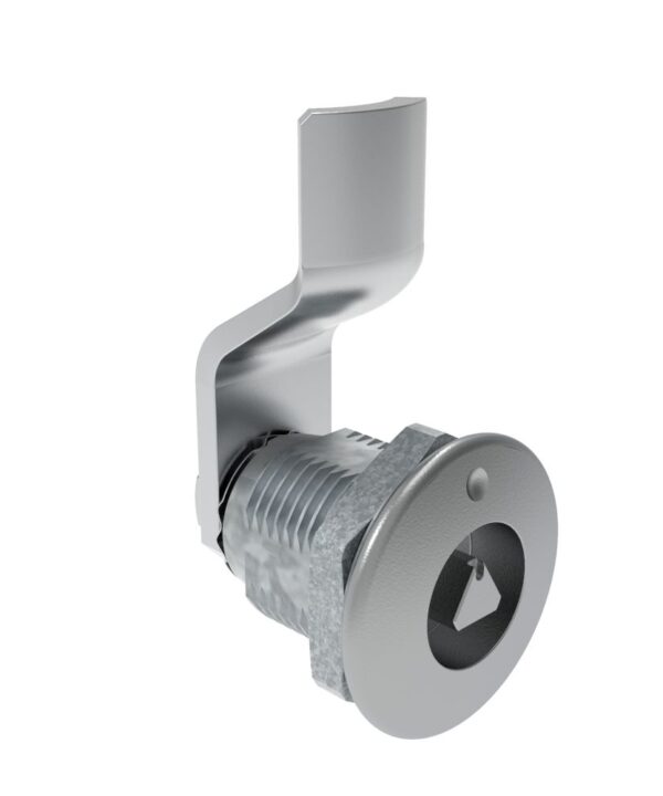 Southco Quarter-Turn Cam Latch, 7 mm Triangle Recess, 8mm (.31 in) Grip, Not Sealed, Zinc Alloy, Chrome Plated, Bright