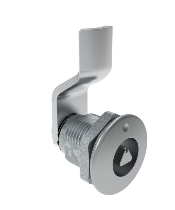 Southco Quarter-Turn Cam Latch, 7 mm Triangle Recess, 8mm (.31 in) Grip, Sealed, Zinc Alloy, Chrome Plated, Bright