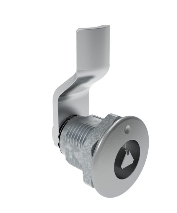 Southco Quarter-Turn Cam Latch, 7 mm Triangle Recess, 10mm (.39 in) Grip, Not Sealed, Zinc Alloy, Chrome Plated, Bright