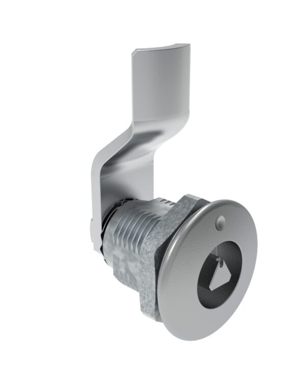 Southco Quarter-Turn Cam Latch, 7 mm Triangle Recess, 10mm (.39 in) Grip, Sealed, Zinc Alloy, Chrome Plated, Bright