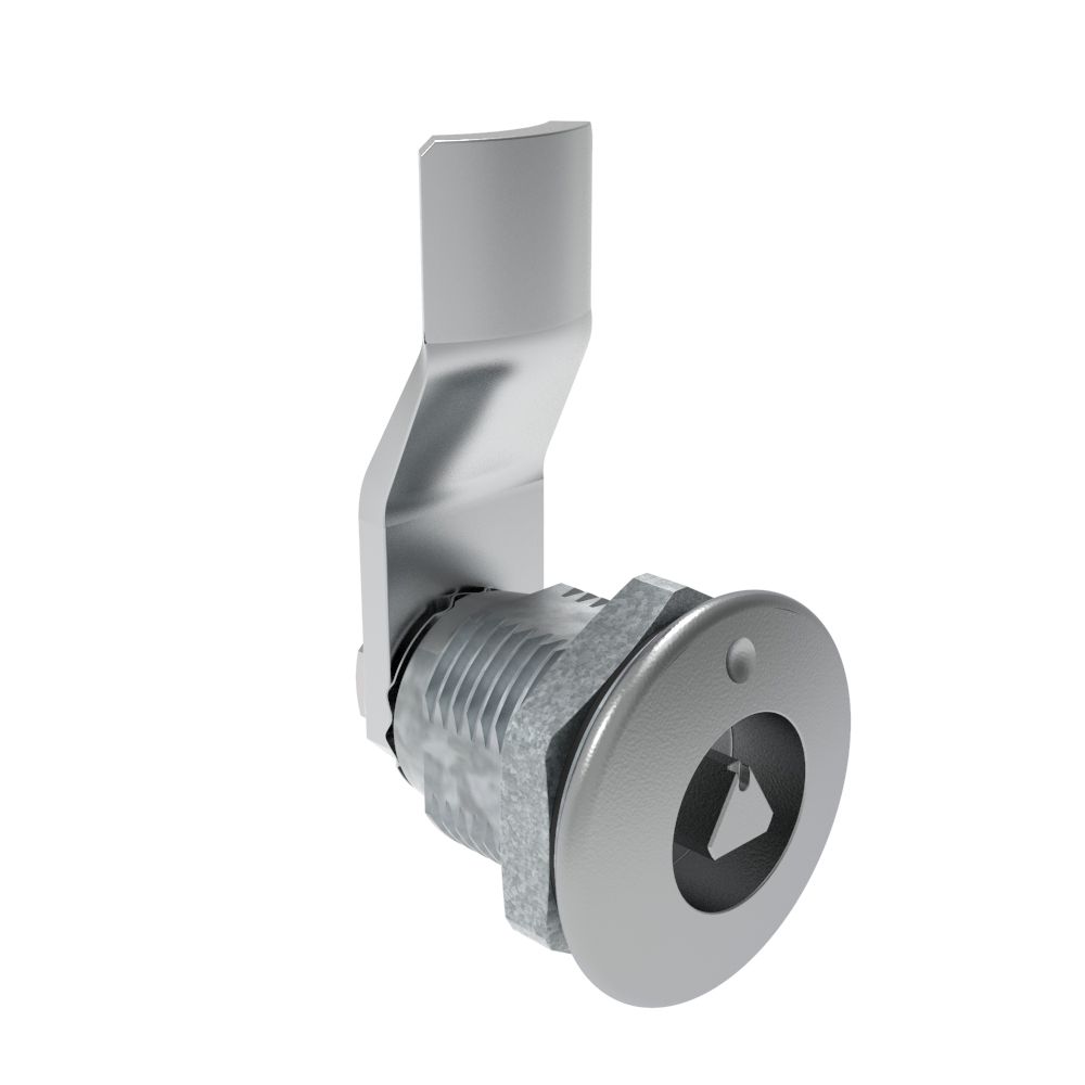 Southco Quarter-Turn Cam Latch, 7 mm Triangle Recess, 16mm (.63 in) Grip, Sealed, Zinc Alloy, Chrome Plated, Bright