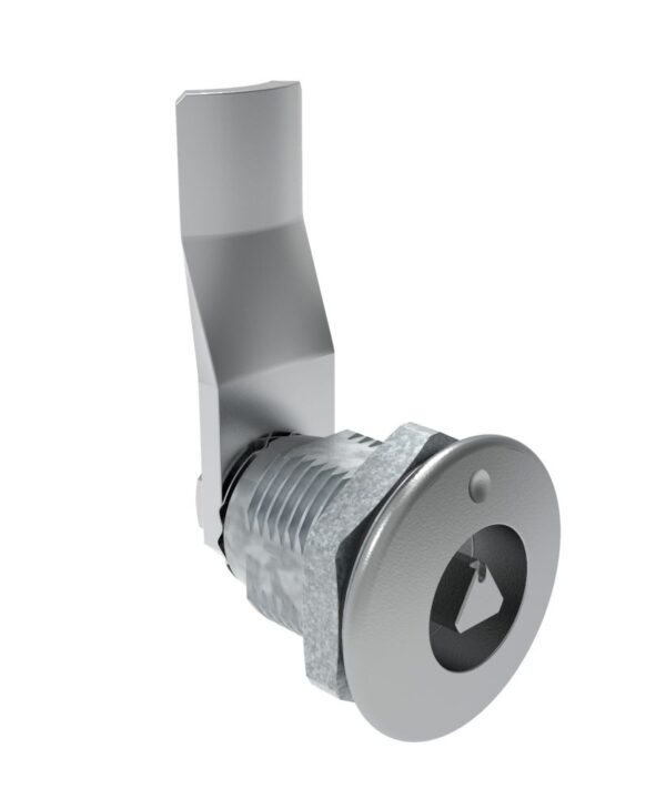 Southco Quarter-Turn Cam Latch, 7 mm Triangle Recess, 26mm (1.02 in) Grip, Sealed, Zinc Alloy, Chrome Plated, Bright