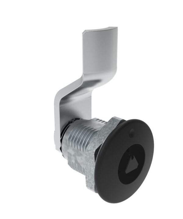 Southco Quarter-Turn Cam Latch, 7 mm Triangle Recess, 8mm (.31 in) Grip, Not Sealed, Zinc Alloy, Powder Coat, Black