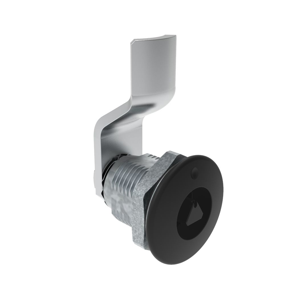 Southco Quarter-Turn Cam Latch, 7 mm Triangle Recess, 8mm (.31 in) Grip, Sealed, Zinc Alloy, Powder Coat, Black
