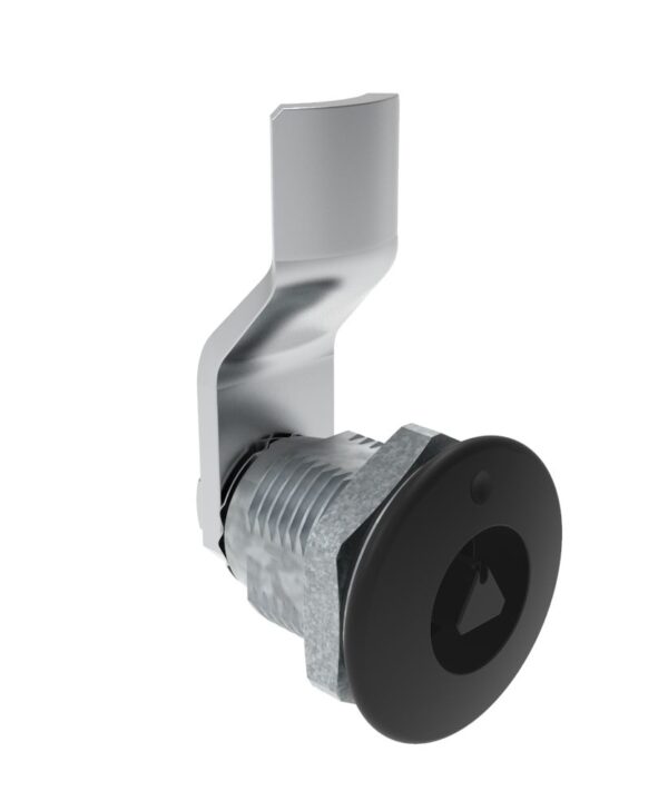 Southco Quarter-Turn Cam Latch, 7 mm Triangle Recess, 12mm (.47 in) Grip, Sealed, Zinc Alloy, Powder Coat, Black
