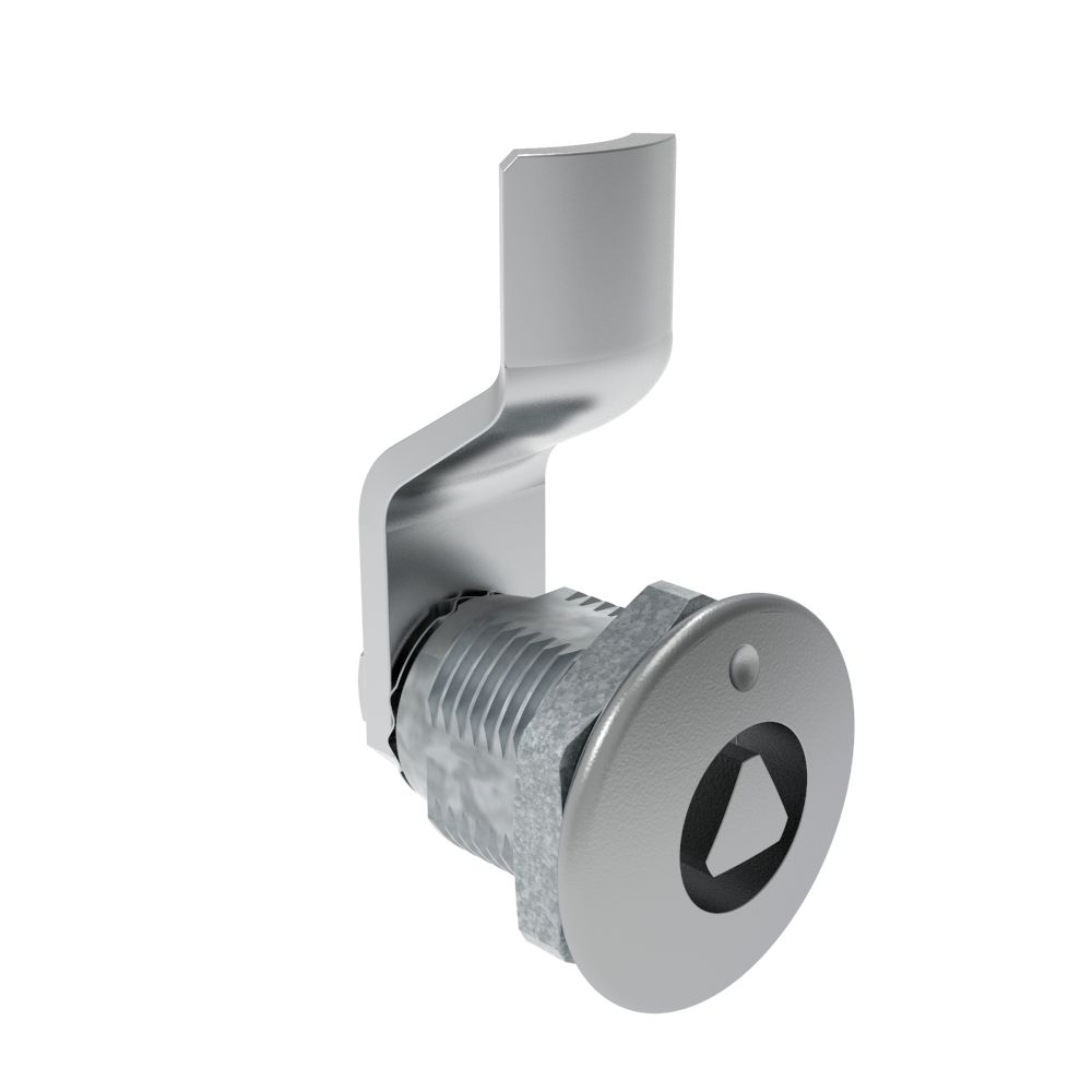 Southco Quarter-Turn Cam Latch, 8 mm Triangle Recess, 8mm (.31 in) Grip, Not Sealed, Zinc Alloy, Chrome Plated, Bright