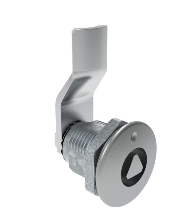 Southco Quarter-Turn Cam Latch, 8 mm Triangle Recess, 14mm (.55 in) Grip, Sealed, Zinc Alloy, Chrome Plated, Bright