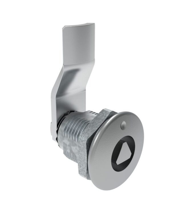 Southco Quarter-Turn Cam Latch, 8 mm Triangle Recess, 16mm (.63 in) Grip, Sealed, Zinc Alloy, Chrome Plated, Bright