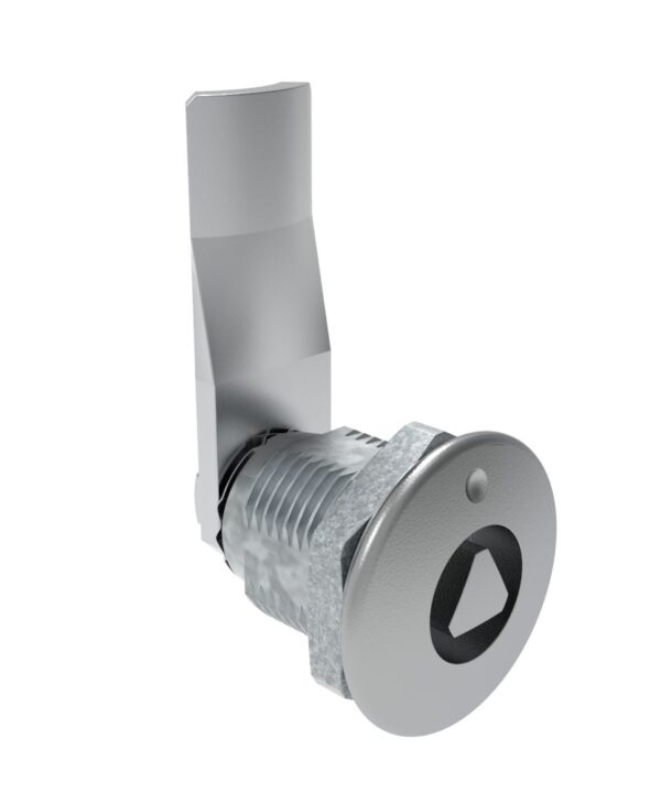 Southco Quarter-Turn Cam Latch, 8 mm Triangle Recess, 24mm (.94 in) Grip, Not Sealed, Zinc Alloy, Chrome Plated, Bright