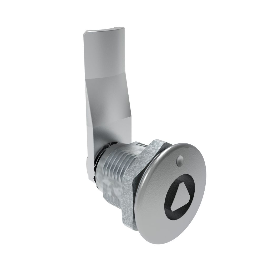 Southco Quarter-Turn Cam Latch, 8 mm Triangle Recess, 24mm (.94 in) Grip, Sealed, Zinc Alloy, Chrome Plated, Bright