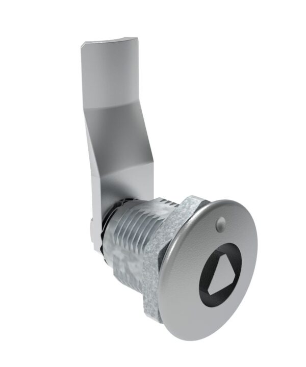 Southco Quarter-Turn Cam Latch, 8 mm Triangle Recess, 26mm (1.02 in) Grip, Not Sealed, Zinc Alloy, Chrome Plated, Bright
