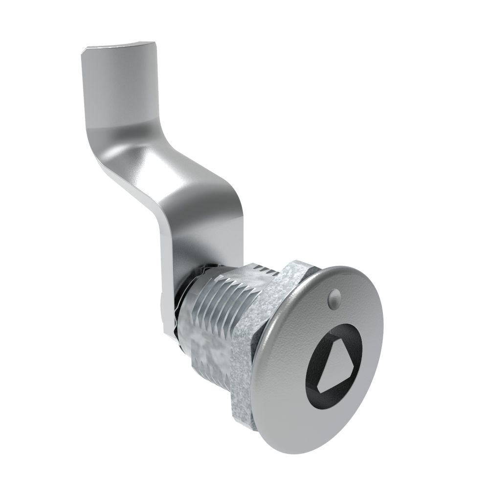 Southco Quarter-Turn Cam Latch, 8 mm Triangle Recess, 44mm (1.73 in) Grip, Not Sealed, Zinc Alloy, Chrome Plated, Bright