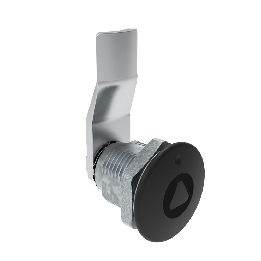 Southco Quarter-Turn Cam Latch, 8 mm Triangle Recess, 18mm (.71 in) Grip, Sealed, Zinc Alloy, Powder Coat, Black