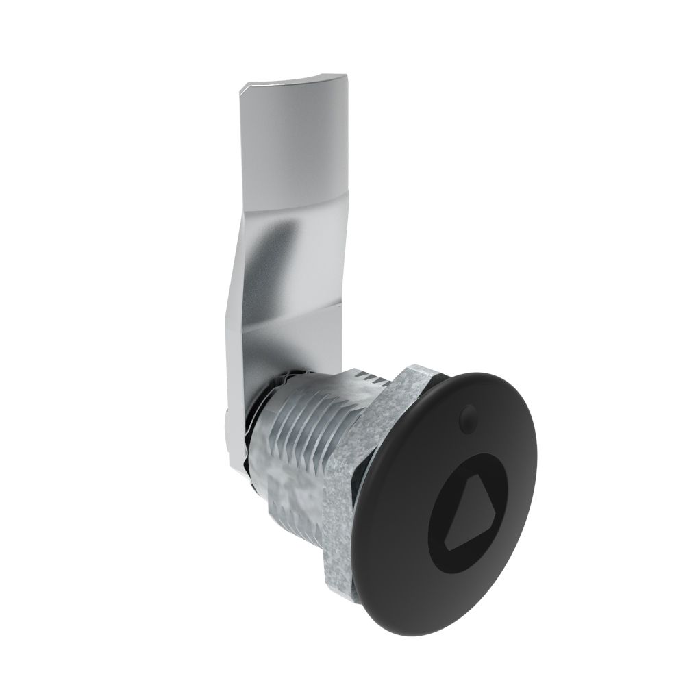 Southco Quarter-Turn Cam Latch, 8 mm Triangle Recess, 20mm (.79 in) Grip, Not Sealed, Zinc Alloy, Powder Coat, Black