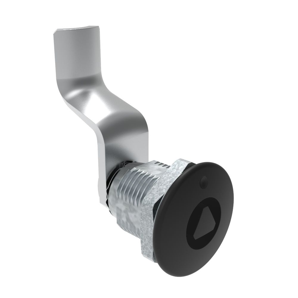 Southco Quarter-Turn Cam Latch, 8 mm Triangle Recess, 42mm (1.65 in) Grip, Not Sealed, Zinc Alloy, Powder Coat, Black