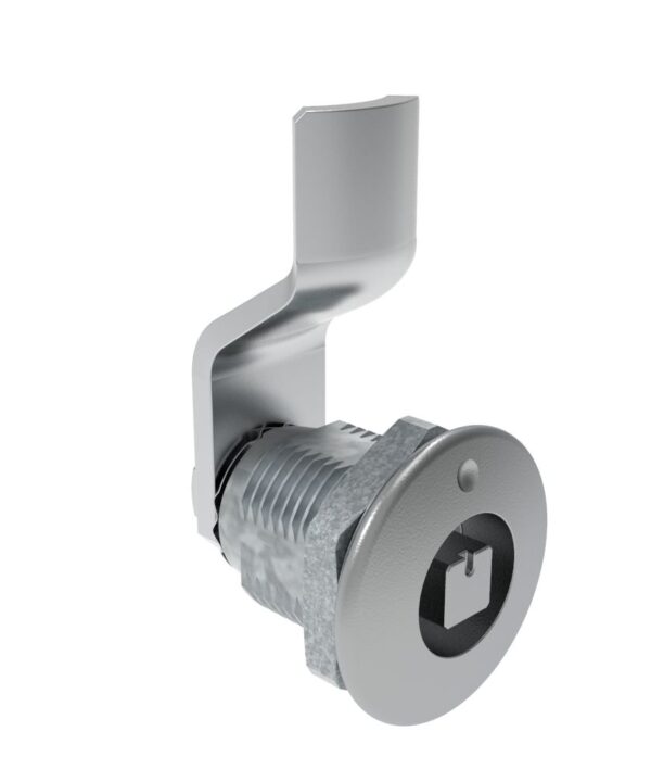 Southco Quarter-Turn Cam Latch, 7 mm Square Recess, 8mm (.31 in) Grip, Not Sealed, Zinc Alloy, Chrome Plated, Bright