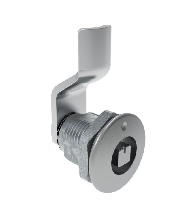 Southco Quarter-Turn Cam Latch, 7 mm Square Recess, 8mm (.31 in) Grip, Sealed, Zinc Alloy, Chrome Plated, Bright