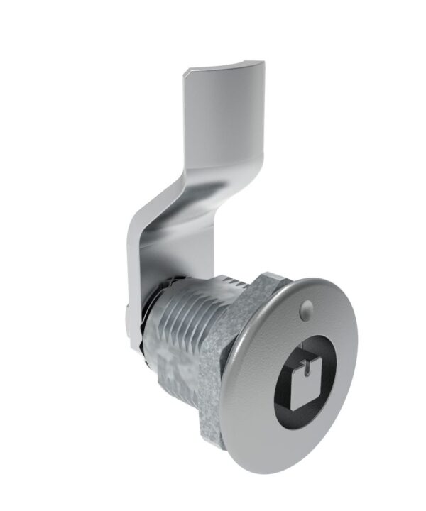 Southco Quarter-Turn Cam Latch, 7 mm Square Recess, 10mm (.39 in) Grip, Not Sealed, Zinc Alloy, Chrome Plated, Bright