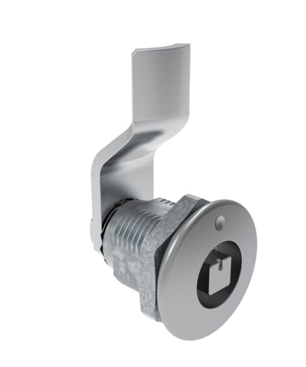 Southco Quarter-Turn Cam Latch, 7 mm Square Recess, 10mm (.39 in) Grip, Sealed, Zinc Alloy, Chrome Plated, Bright