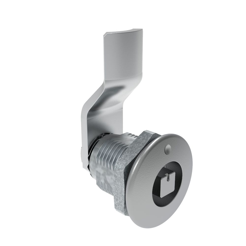 Southco Quarter-Turn Cam Latch, 7 mm Square Recess, 12mm (.47 in) Grip, Sealed, Zinc Alloy, Chrome Plated, Bright
