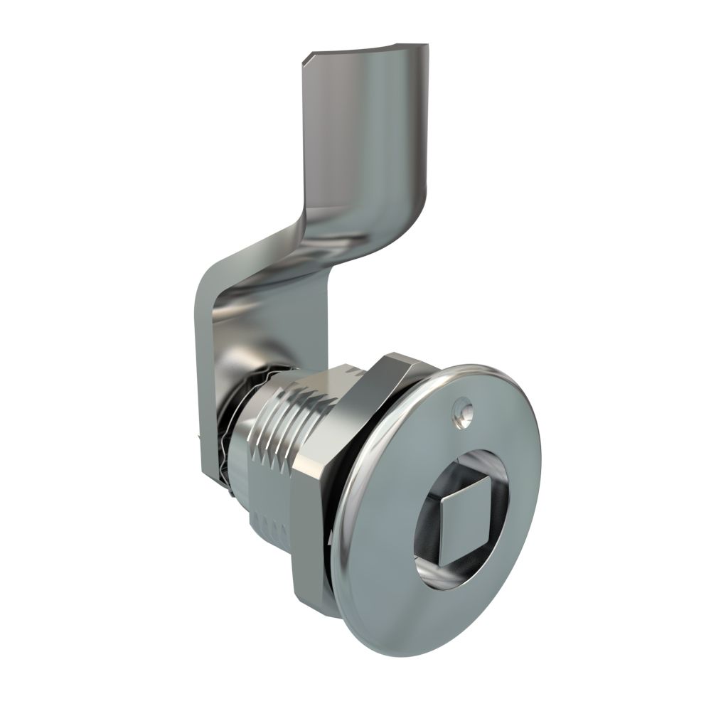 Southco Quarter-Turn Cam Latch, 8 mm Square, 6mm (.24 in) Grip, Sealed, Zinc Alloy, Chrome Plated, Bright