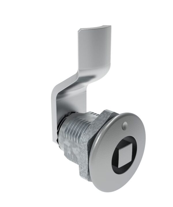 Southco Quarter-Turn Cam Latch, 8 mm Square, 8mm (.31 in) Grip, Sealed, Zinc Alloy, Chrome Plated, Bright