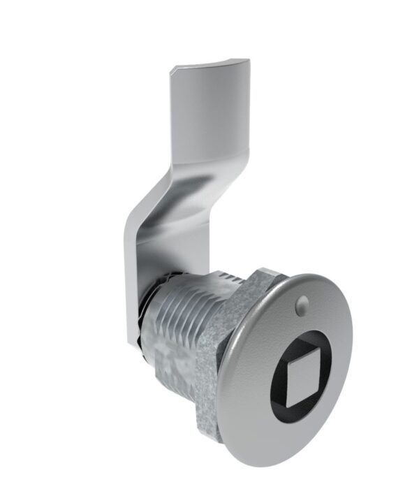 Southco Quarter-Turn Cam Latch, 8 mm Square, 12mm (.47 in) Grip, Not Sealed, Zinc Alloy, Chrome Plated, Bright