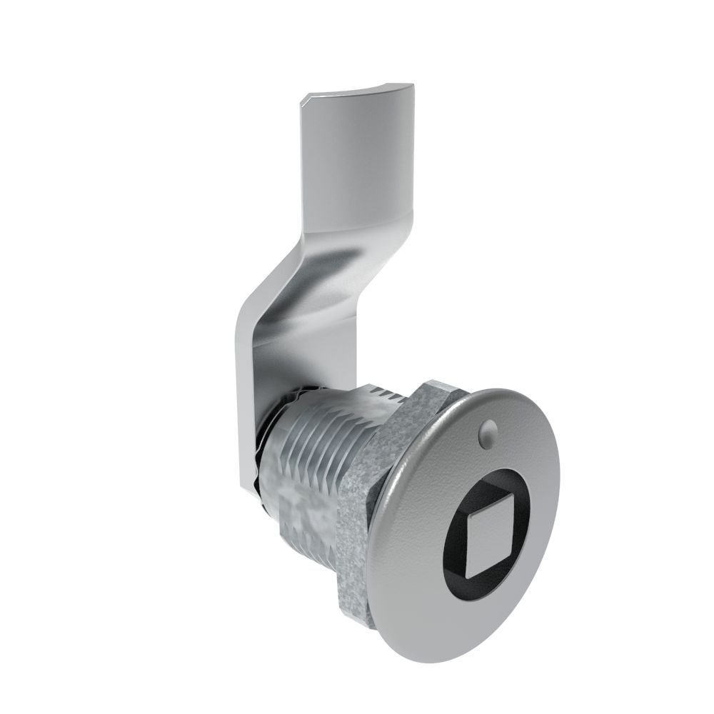 Southco Quarter-Turn Cam Latch, 8 mm Square, 12mm (.47 in) Grip, Not Sealed, Zinc Alloy, Chrome Plated, Bright