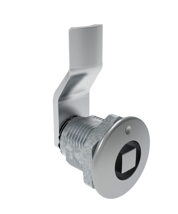 Southco Quarter-Turn Cam Latch, 8 mm Square, 14mm (.55 in) Grip, Not Sealed, Zinc Alloy, Chrome Plated, Bright