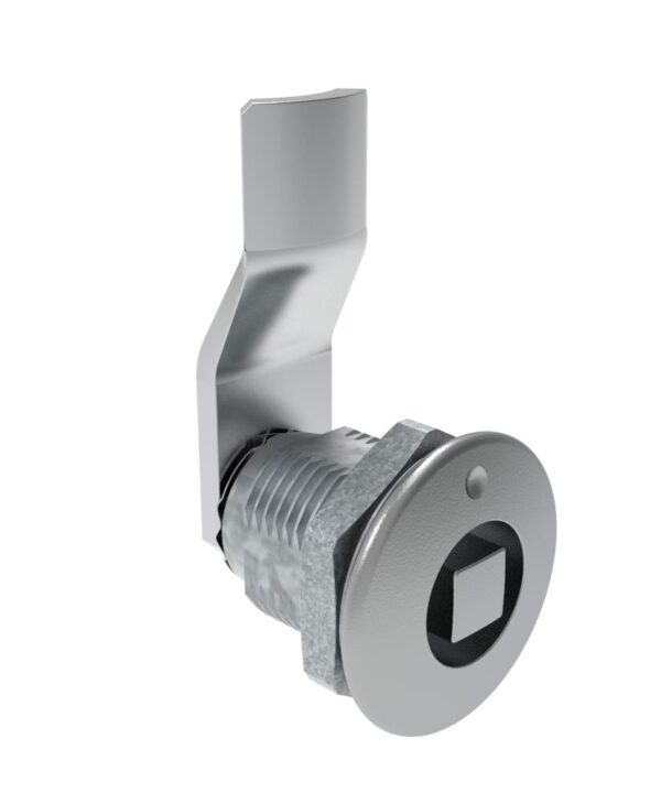 Southco Quarter-Turn Cam Latch, 8 mm Square, 16mm (.63 in) Grip, Sealed, Zinc Alloy, Chrome Plated, Bright