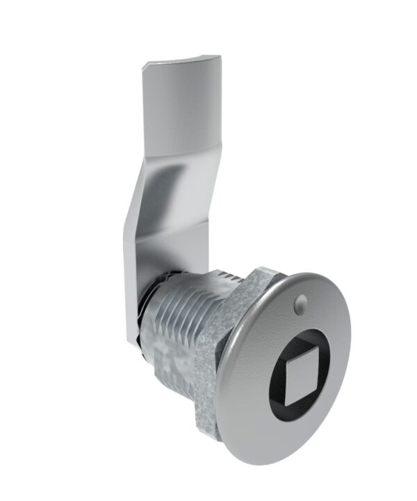Southco Quarter-Turn Cam Latch, 8 mm Square, 18mm (.71 in) Grip, Not Sealed, Zinc Alloy, Chrome Plated, Bright