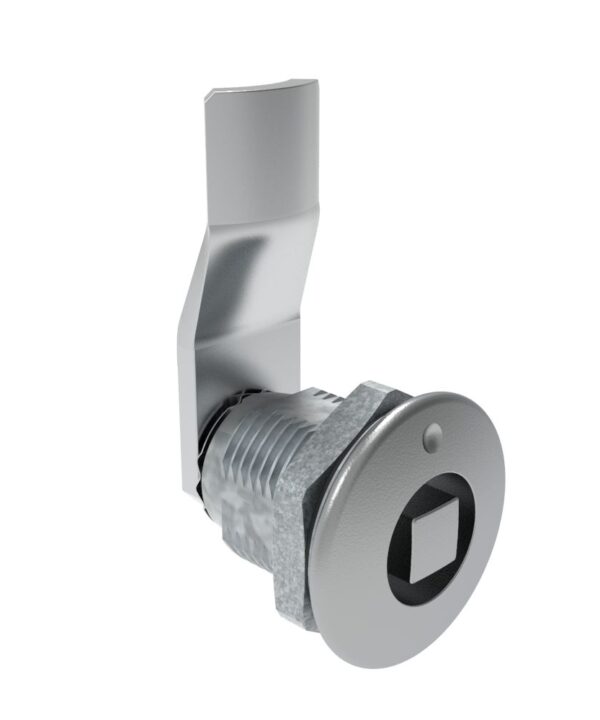 Southco Quarter-Turn Cam Latch, 8 mm Square, 18mm (.71 in) Grip, Sealed, Zinc Alloy, Chrome Plated, Bright