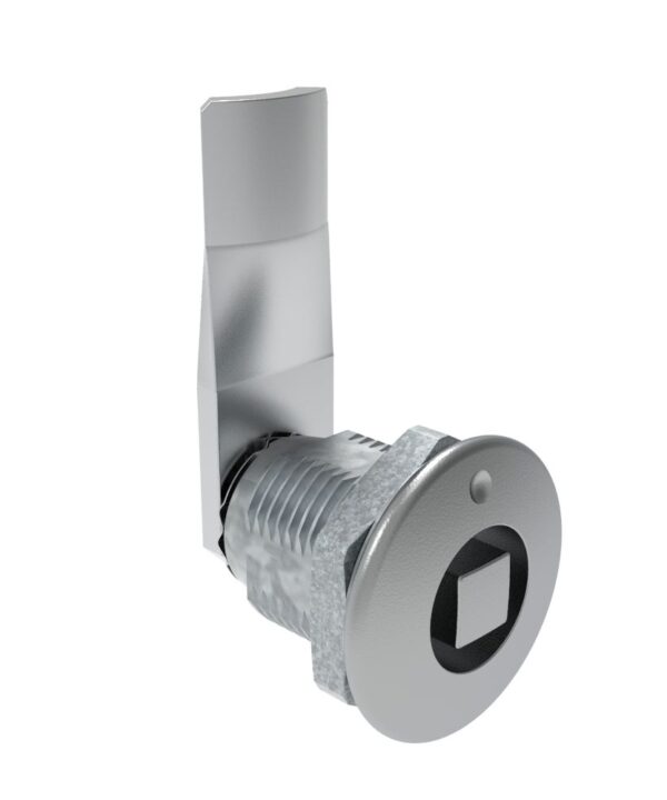 Southco Quarter-Turn Cam Latch, 8 mm Square, 22mm (.87 in) Grip, Not Sealed, Zinc Alloy, Chrome Plated, Bright