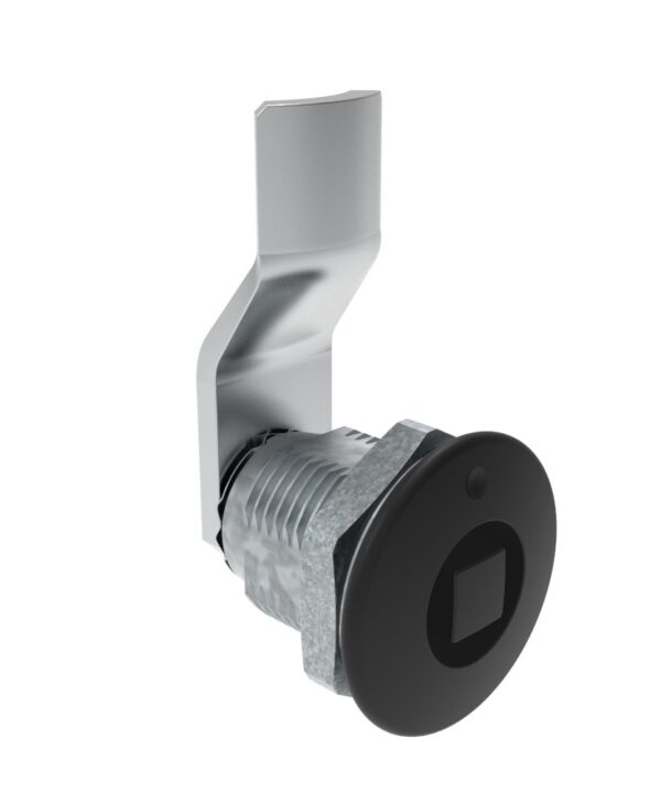Southco Quarter-Turn Cam Latch, 8 mm Square, 14mm (.55 in) Grip, Sealed, Zinc Alloy, Powder Coat, Black