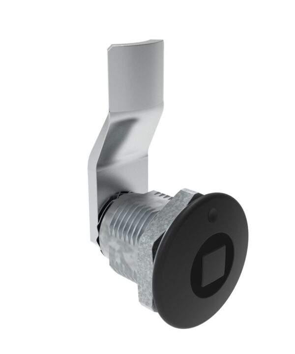 Southco Quarter-Turn Cam Latch, 8 mm Square, 16mm (.63 in) Grip, Not Sealed, Zinc Alloy, Powder Coat, Black
