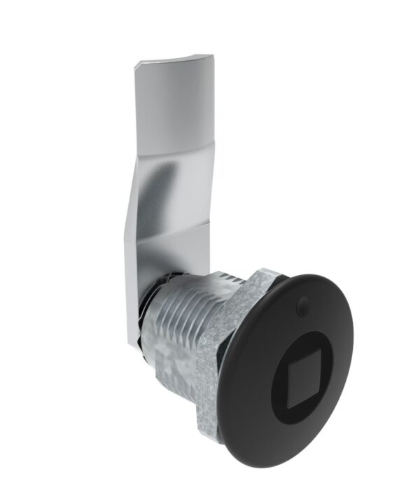 Southco Quarter-Turn Cam Latch, 8 mm Square, 20mm (.79 in) Grip, Not Sealed, Zinc Alloy, Powder Coat, Black