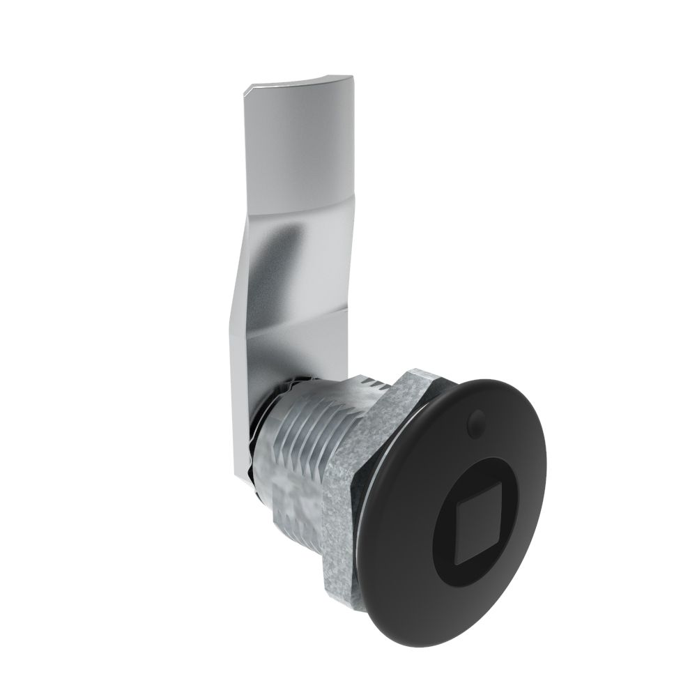 Southco Quarter-Turn Cam Latch, 8 mm Square, 20mm (.79 in) Grip, Sealed, Zinc Alloy, Powder Coat, Black