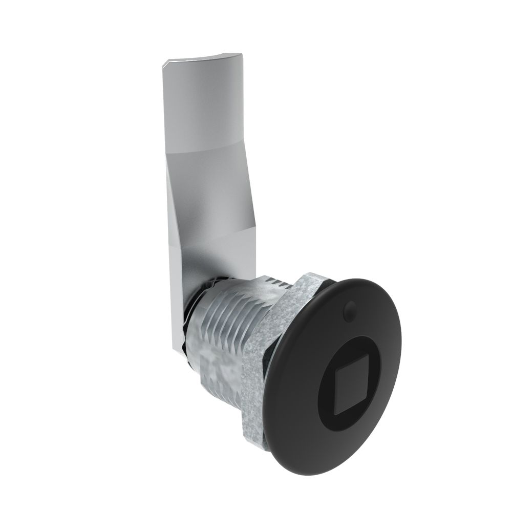 Southco Quarter-Turn Cam Latch, 8 mm Square, 24mm (.94 in) Grip, Not Sealed, Zinc Alloy, Powder Coat, Black