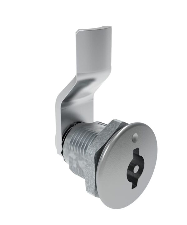 Southco Quarter-Turn Cam Latch, 3 mm Double Bitted Recess, 12mm (.47 in) Grip, Sealed, Zinc Alloy, Chrome Plated, Bright