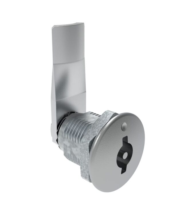 Southco Quarter-Turn Cam Latch, 3 mm Double Bitted Recess, 22mm (.87 in) Grip, Not Sealed, Zinc Alloy, Chrome Plated, Bright