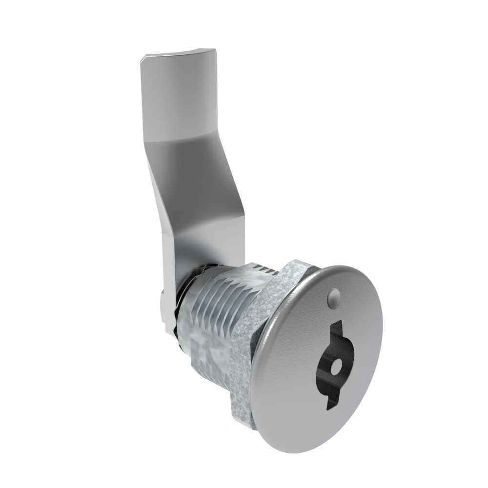 Southco Quarter-Turn Cam Latch, 3 mm Double Bitted Recess, 28mm (1.10 in) Grip, Not Sealed, Zinc Alloy, Chrome Plated, Bright