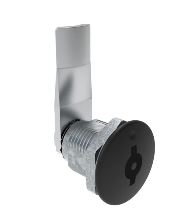Southco Quarter-Turn Cam Latch, 3 mm Double Bitted Recess, 22mm (.87 in) Grip, Not Sealed, Zinc Alloy, Powder Coat, Black