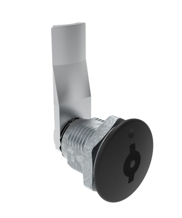 Southco Quarter-Turn Cam Latch, 3 mm Double Bitted Recess, 24mm (.94 in) Grip, Sealed, Zinc Alloy, Powder Coat, Black