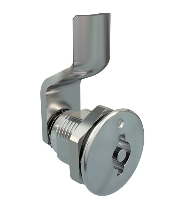 Southco Quarter-Turn Cam Latch, 5 mm Double Bitted Recess, 6mm (.24 in) Grip, Sealed, Zinc Alloy, Chrome Plated, Bright