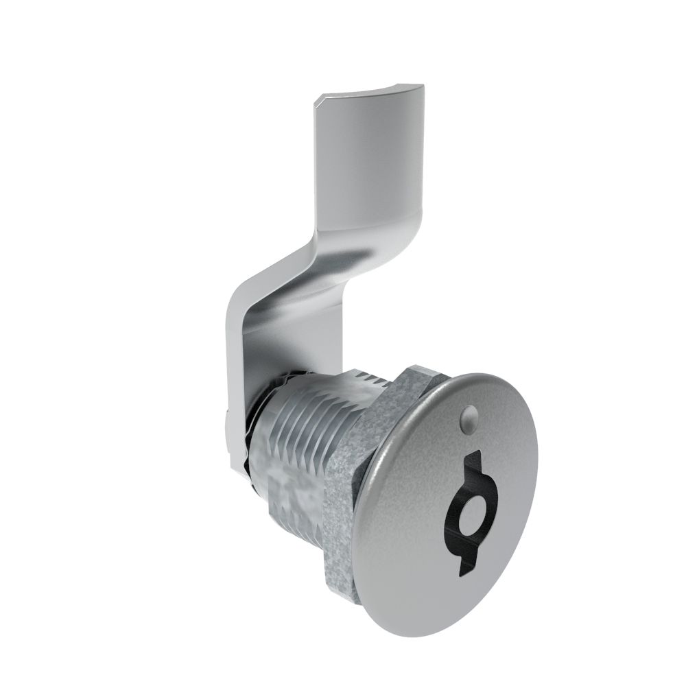 Southco Quarter-Turn Cam Latch, 5 mm Double Bitted Recess, 8mm (.31 in) Grip, Not Sealed, Zinc Alloy, Chrome Plated, Bright