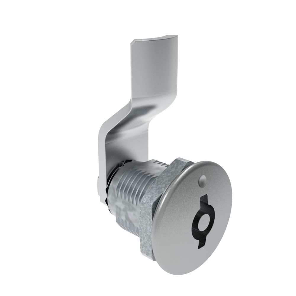 Southco Quarter-Turn Cam Latch, 5 mm Double Bitted Recess, 10mm (.39 in) Grip, Not Sealed, Zinc Alloy, Chrome Plated, Bright