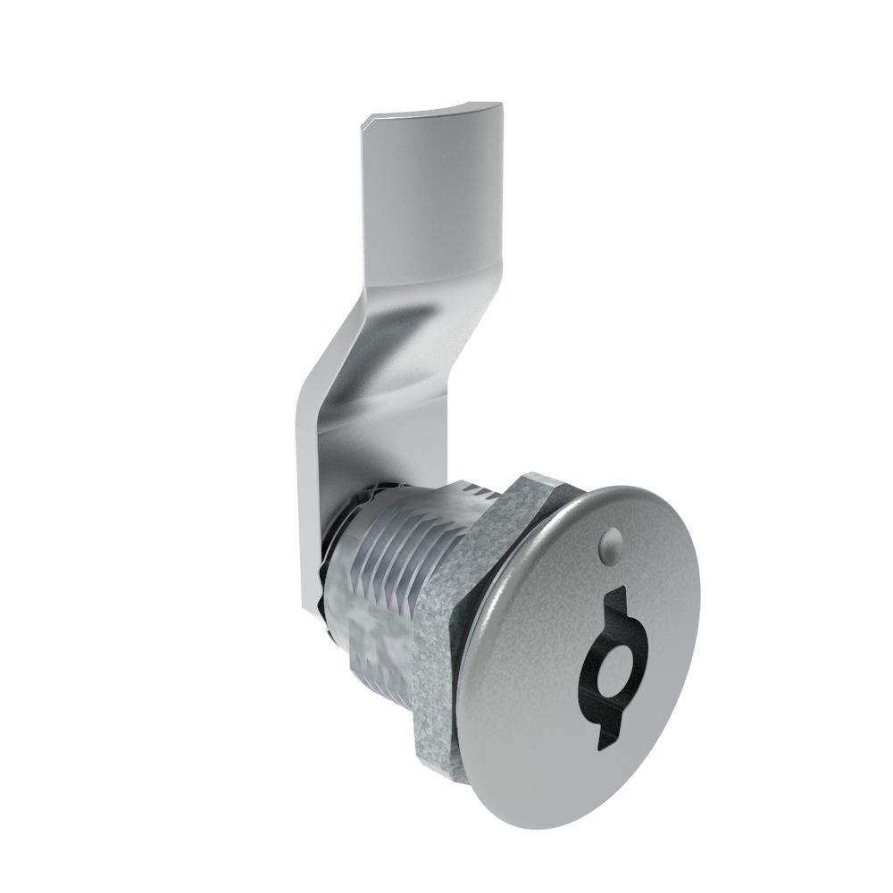 Southco Quarter-Turn Cam Latch, 5 mm Double Bitted Recess, 14mm (.55 in) Grip, Sealed, Zinc Alloy, Chrome Plated, Bright