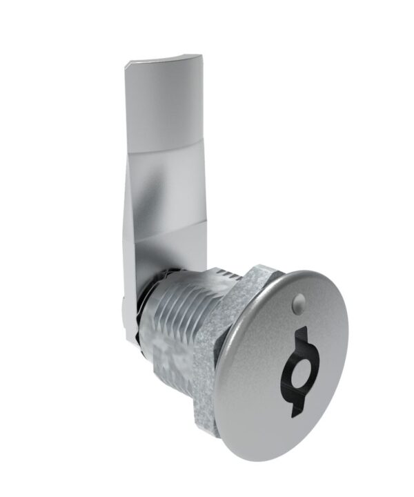 Southco Quarter-Turn Cam Latch, 5 mm Double Bitted Recess, 22mm (.87 in) Grip, Not Sealed, Zinc Alloy, Chrome Plated, Bright
